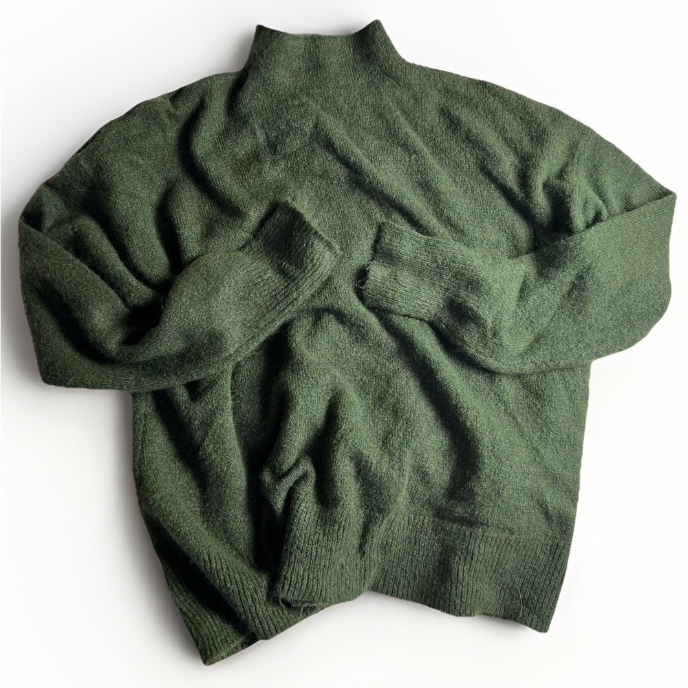 MinkPink Sweater Women‎ XS Oversized Olive Green Australia Mock Neck Pullover